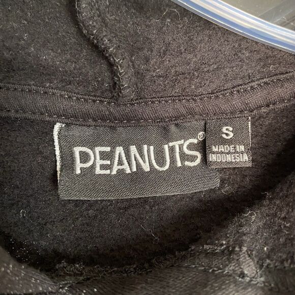 Peanut Hoodie Women’s S Black Graphic Print All Over Pullover Kidcore Casual - Picture 3 of 7